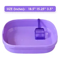 PawComfortm Cat Litter Tray with Scoop - Ideal size for adult cats - Available in Pink, purple, and blue color